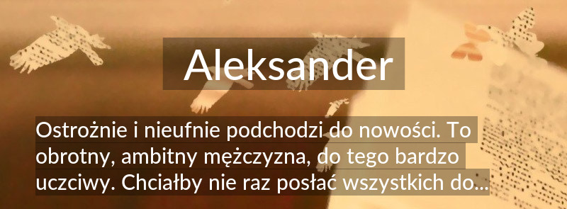 Znaczenie imienia Aleksander