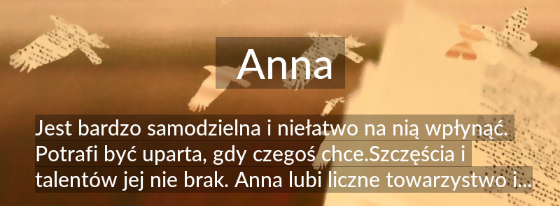 Znaczenie imienia Anna