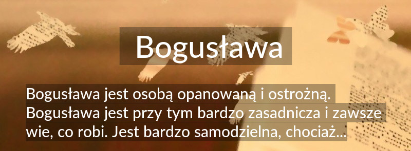 Znaczenie imienia Bogusława