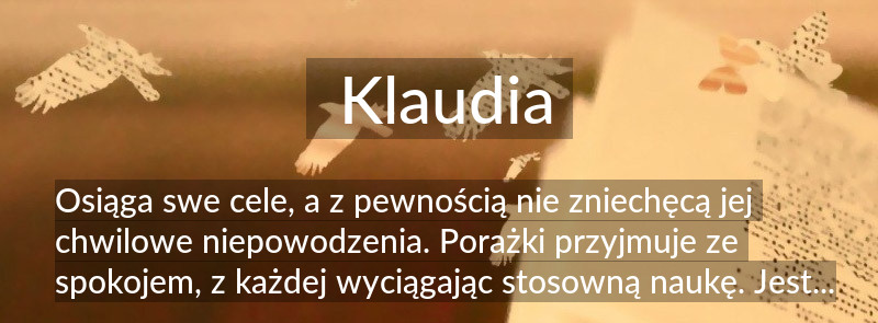 Znaczenie imienia Klaudia