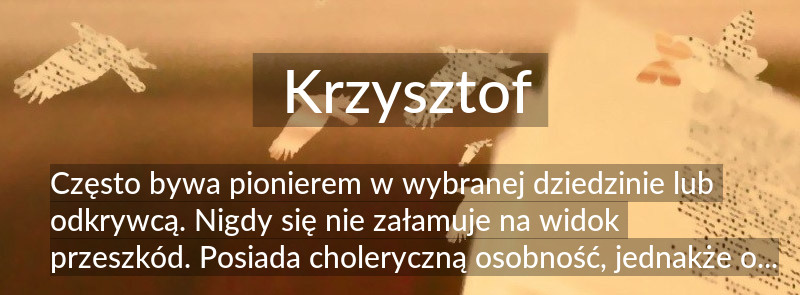 Znaczenie imienia Krzysztof