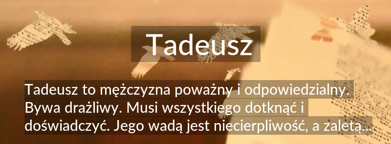 Znaczenie imienia Tadeusz