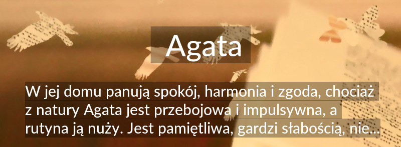 Znaczenie imienia Agata