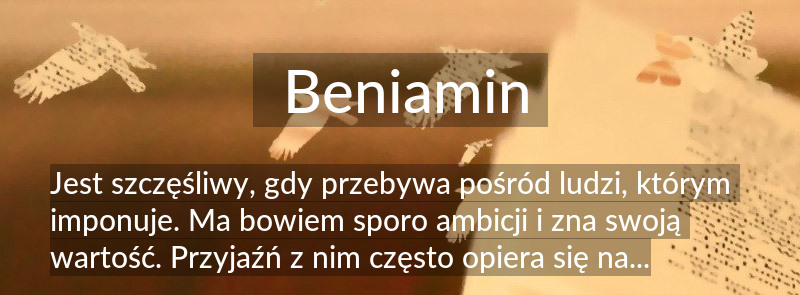 Znaczenie imienia Beniamin
