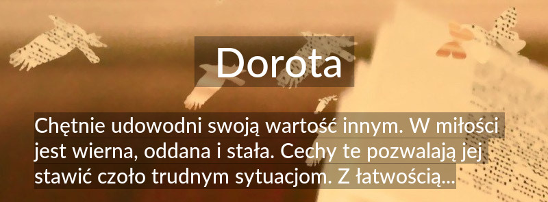 Znaczenie imienia Dorota