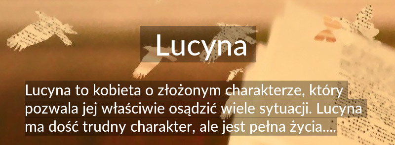 Znaczenie imienia Lucyna