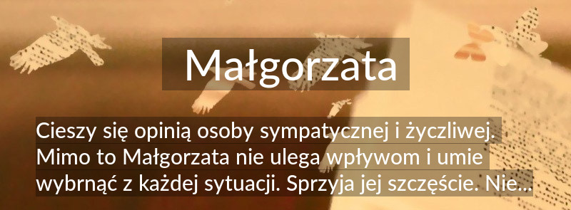 Znaczenie imienia Małgorzata