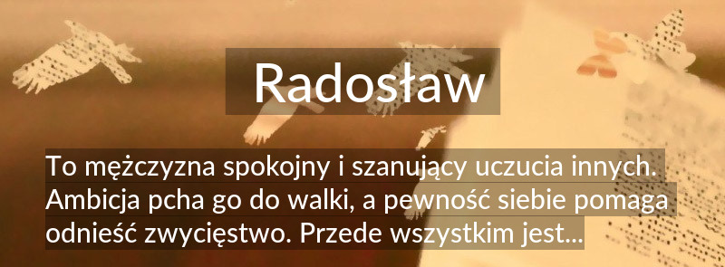 Znaczenie imienia Radosław