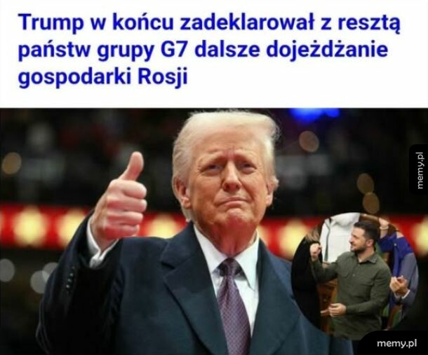 Mężczyzna z blond włosami w garniturze z kciukiem w górę na tle tłumu.