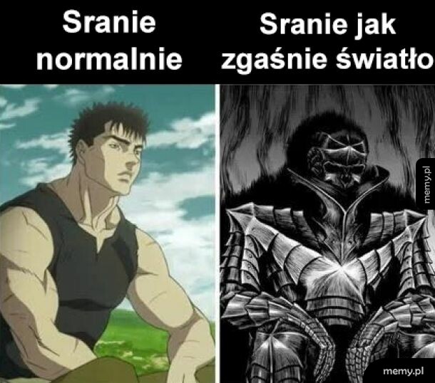 Postacie z anime, jedna w normalnej pozie, druga w mrocznej, przerażającej formie.