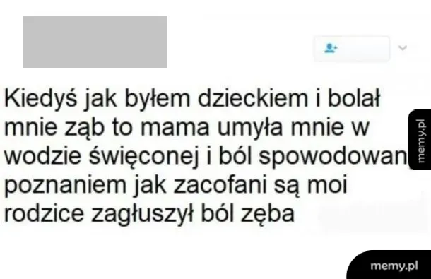 Tekst o wspomnieniu z dzieciństwa związanym z bólem zęba i rodzicami.