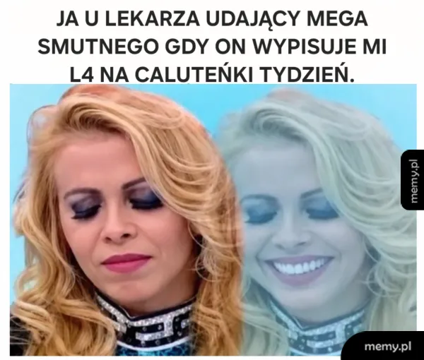 Kobieta z blond włosami z wyrazem smutku na twarzy.