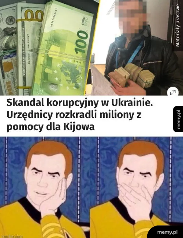 Banknoty euro i dolarów obok mężczyzny z pieniędzmi.