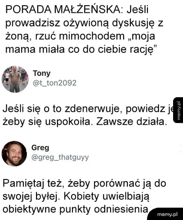 Dyskusja na temat małżeństwa z radami od dwóch mężczyzn.