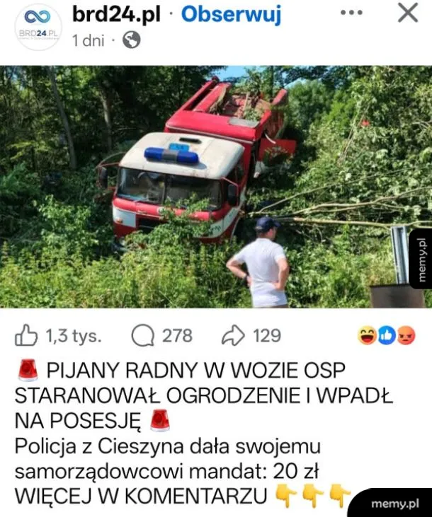 Miły gest policji, zasłużył na pouczanie