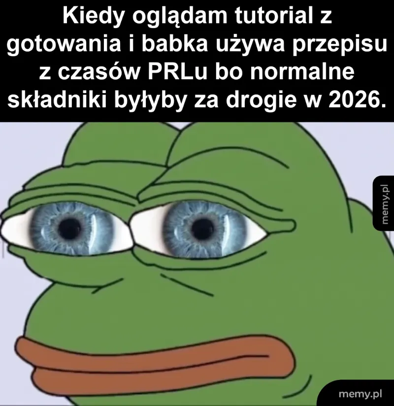 Postać z dużymi oczami, wyrażająca zdziwienie lub smutek.