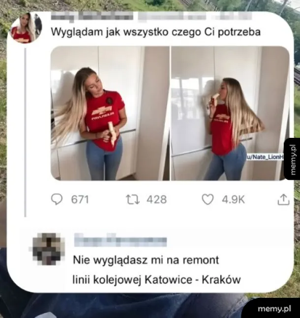 Memy z Twittera: kobieta z bananem i komentarz o remoncie torów