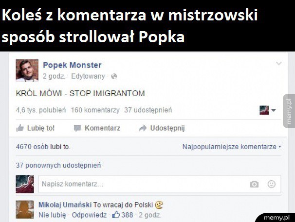 Trollowanie Popka