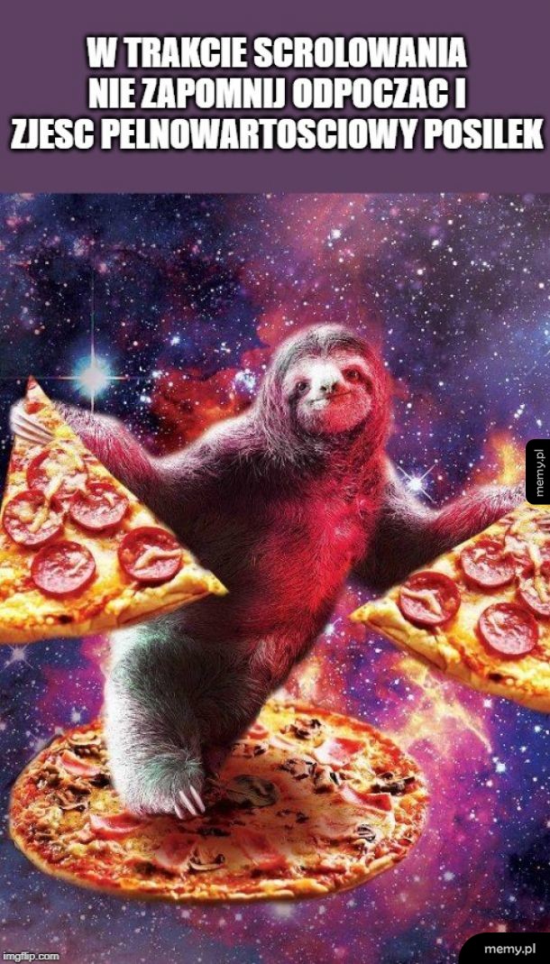 Leniwiec i pizza blessing