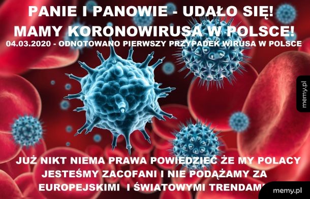 JEST, MAMY GO! PIERWSZY PRZYPADEK KORONOWIRUSA W POLSCE - 04.03.2020 r.