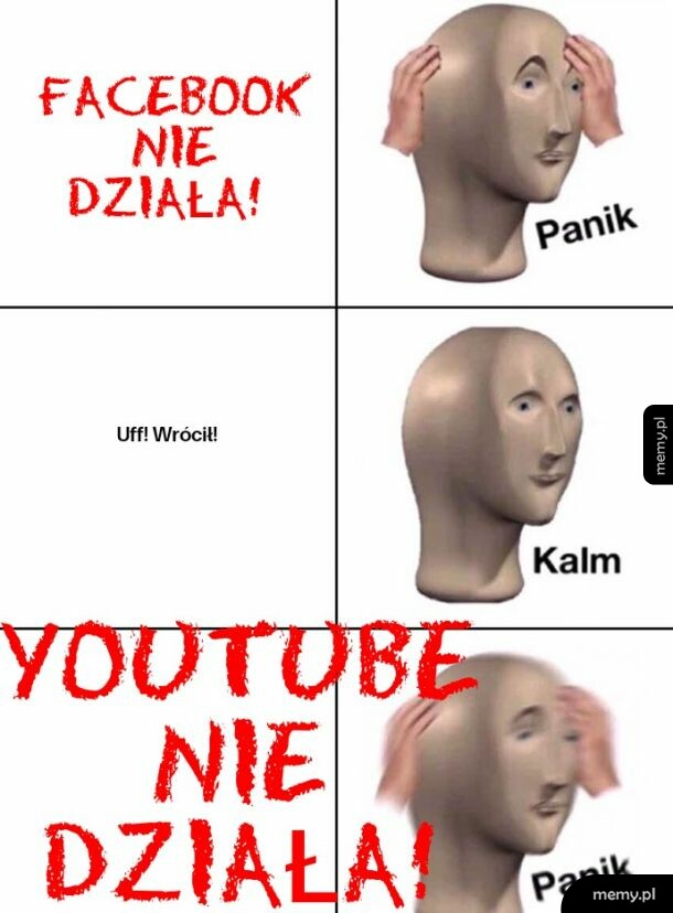 Awaria Facebooka i YouTube'a