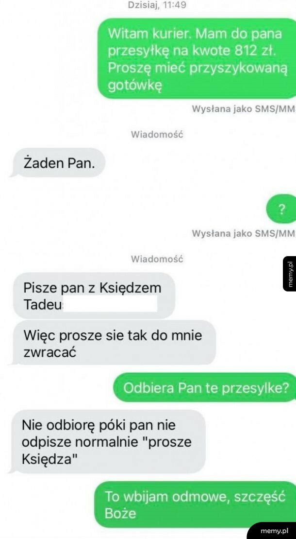 Przesyłka dla księdza