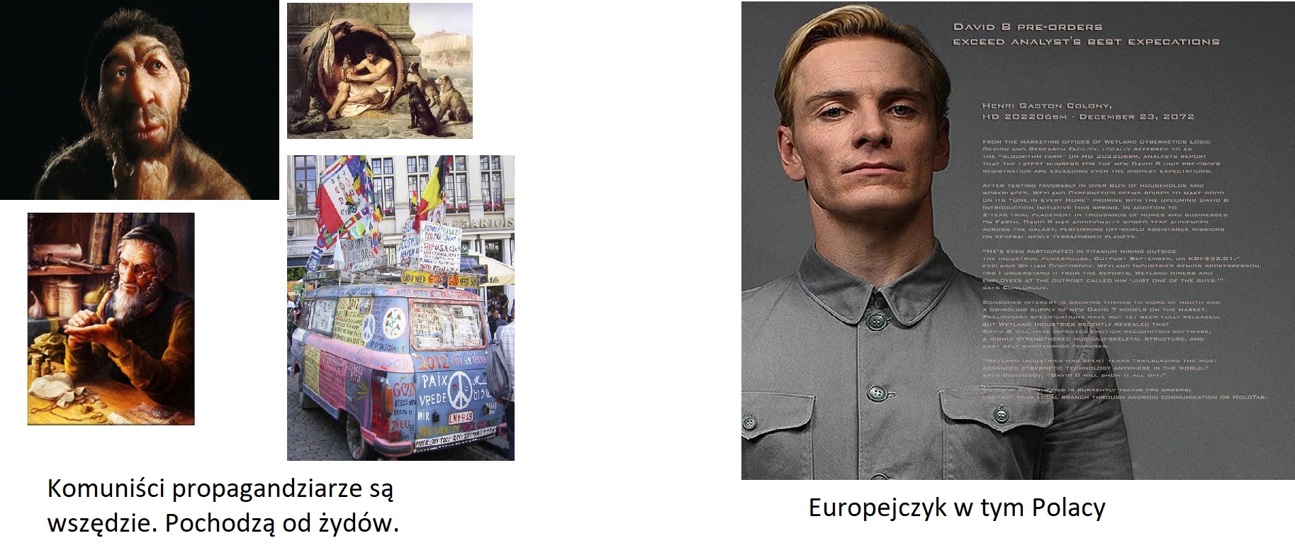Po lewo typowy mały polak żyd po prawo Polak.