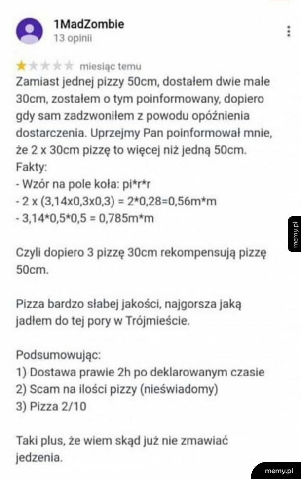 Nieświadomy scam na pizze