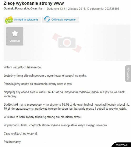 A mówią że w Polsce nie ma pracy dla młodych