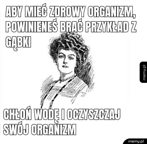 Aby mieć zdrowy organizm, powinieneś brać przykład z gąbki  Chłoń wodę i oczyszczaj swój organizm
