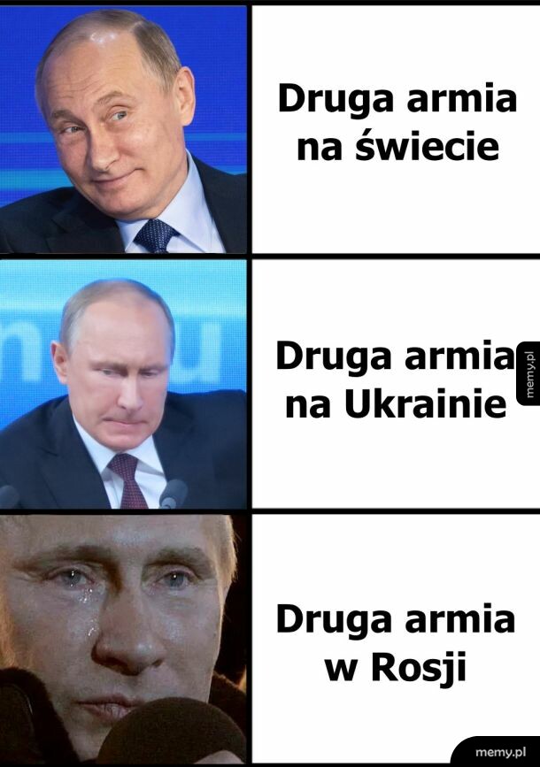 Mem z Władimirem Putinem ukazującym jego zmieniającą się mimikę twarzy.