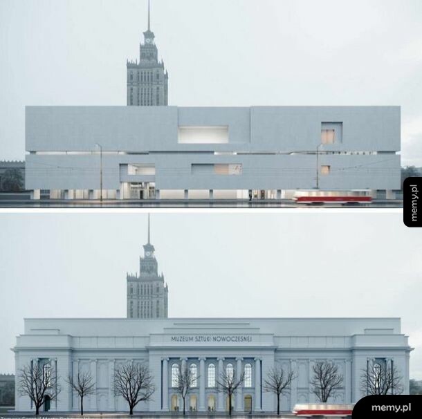 Memy o Muzeum Sztuki Nowoczesnej w Warszawie - projekt minimalistyczny i klasyczny