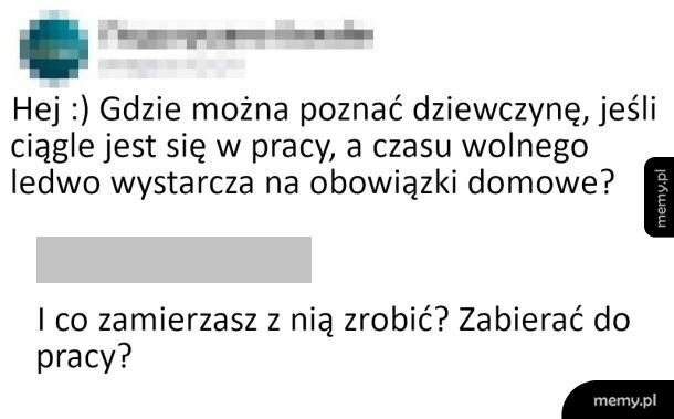 Zrzut ekranu z wpisem w mediach społecznościowych o szukaniu dziewczyny przy braku czasu.