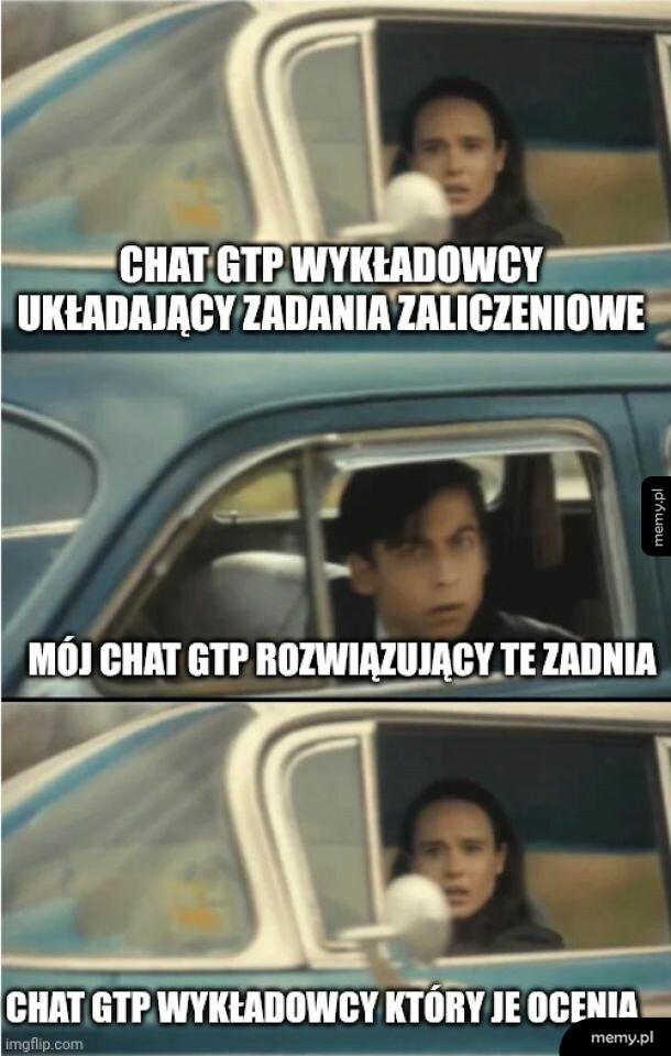Mężczyzna siedzący w samochodzie patrzy z niepokojem na inny samochód