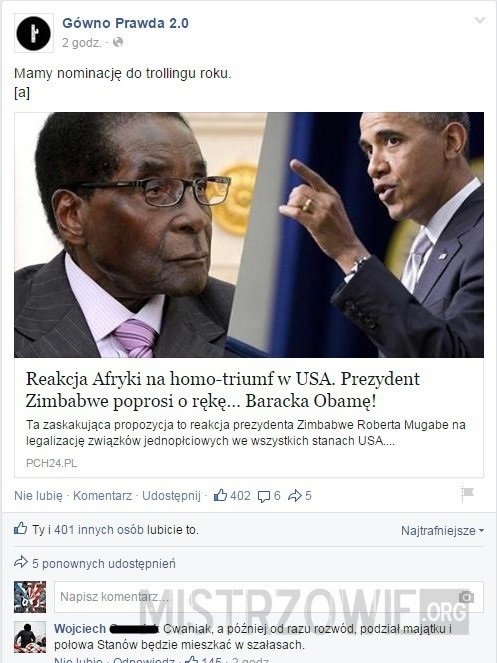 Szczwany plan Mugabe.